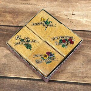 HTF RARE A N MEDIA 2619S FLORAL BANNERS WOOD RUBBER STAMP SET BY MARY ENGELBREIT